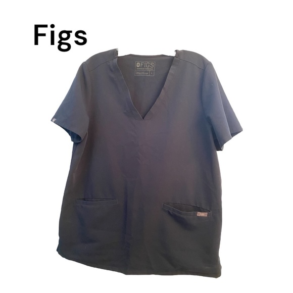 Figs Tops - Figs Technical Collection Blue Scrub Top L